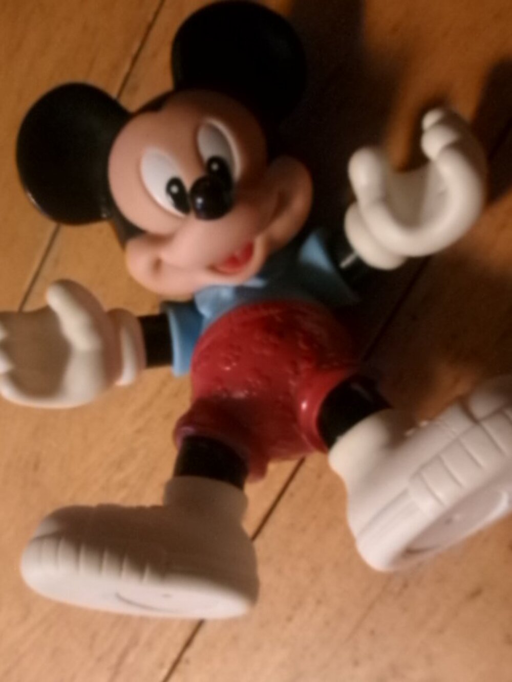 Vtg Mickey Mouse posable Hard rubber movable shoes